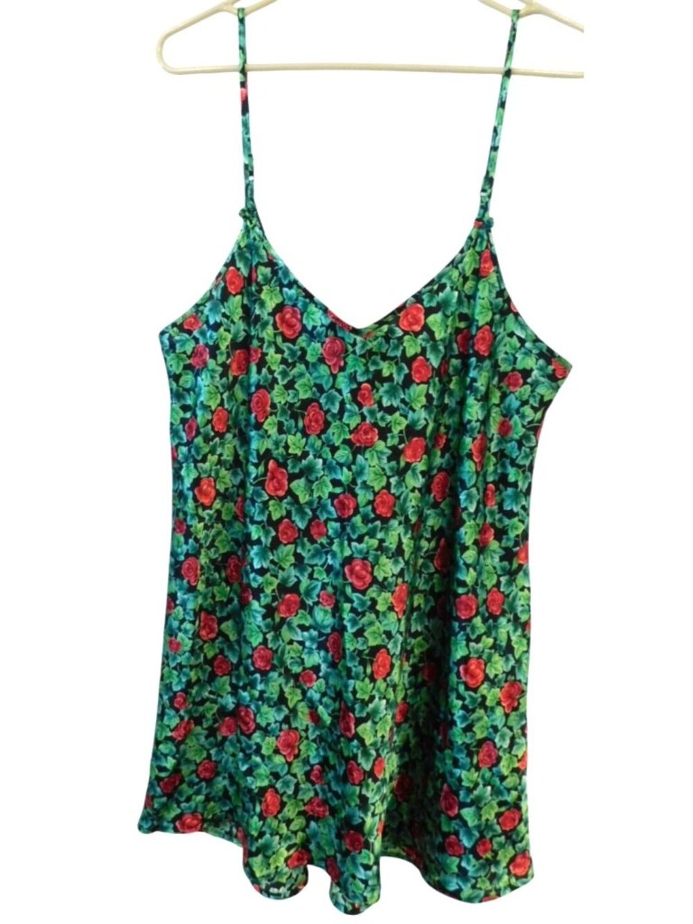 Vanity Fair XL Floral Nightgown Ivy Roses Slip Chemise Cottagecore Vintage 1990s